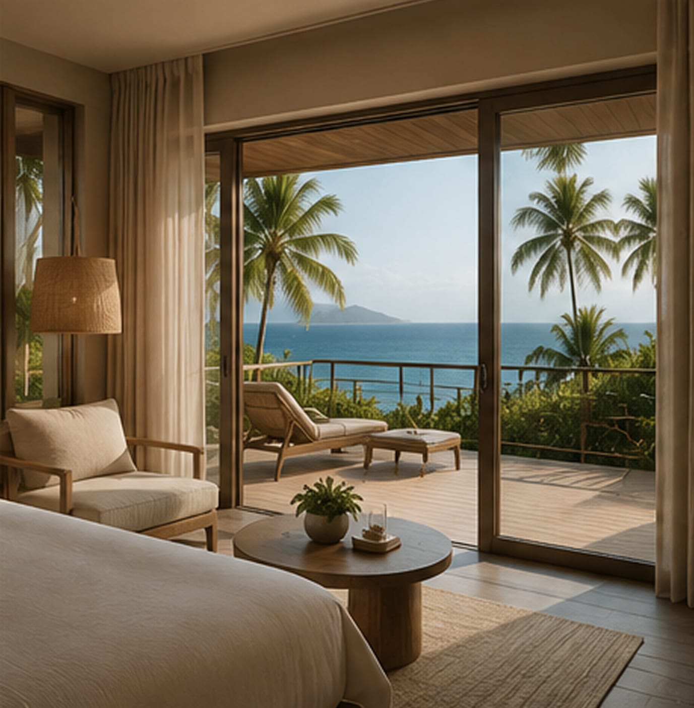 A restful room with a view toward the sea
